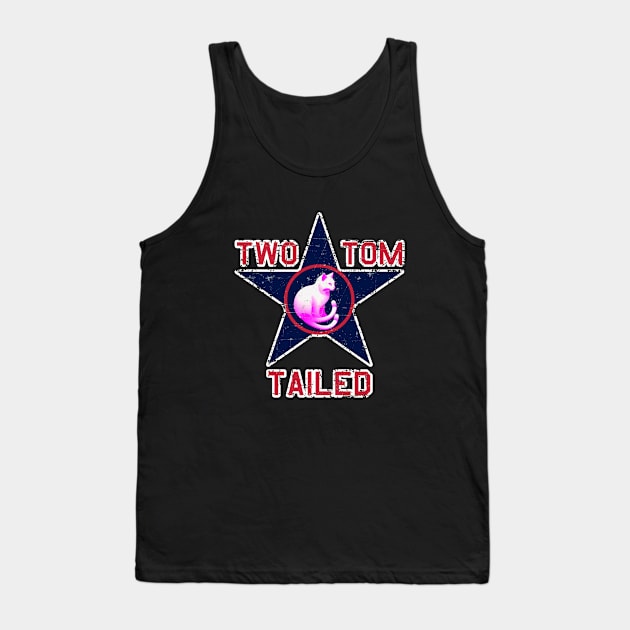 Two Tailed Tom - - Blue Star - - Tagged __ Grunge Style Tank Top by Two Tailed Tom